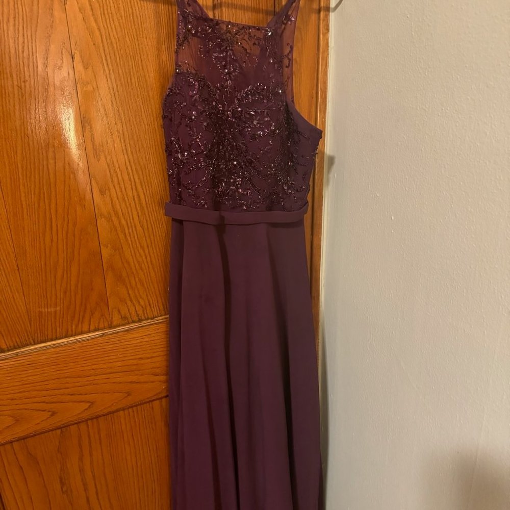 Mori Lee Formal Dress with Sequins in Purple, Size 8 (fits more like a 4-6)